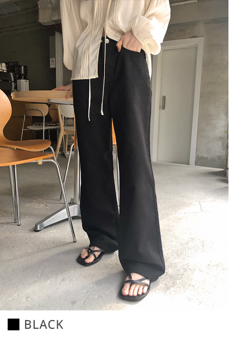 [1천장돌파][MADE]하이와이드 코튼팬츠 (2color) (바지 와이드바지 부츠컷 일자핏팬츠 세미와이드) 상세 이미지 5