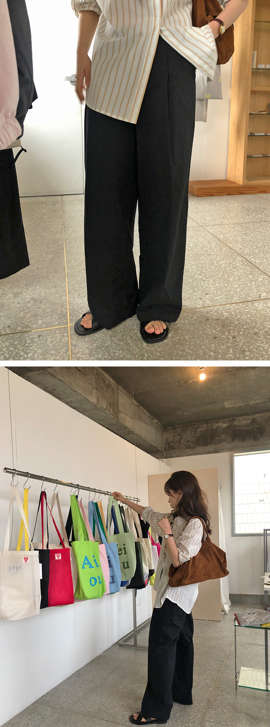 [2천장돌파][MADE]베이스 핀턱코튼팬츠 (살안타템 여름 하객룩 바지 하객 와이드팬츠 코튼팬츠 출근룩 팬츠 오피스룩) 상세 이미지 25