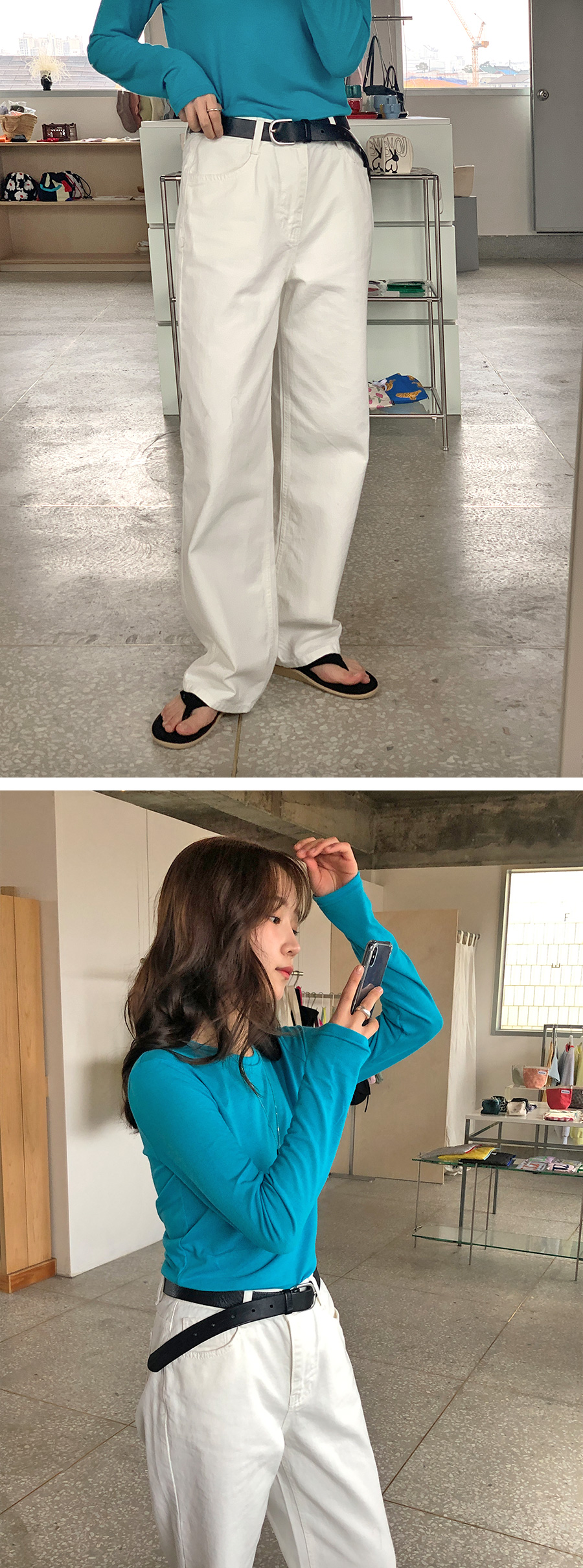 [1천장돌파][MADE]하이와이드 코튼팬츠 (2color) (바지 와이드바지 부츠컷 일자핏팬츠 세미와이드) 상세 이미지 40
