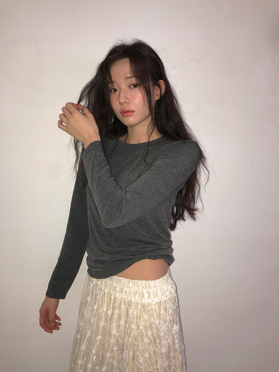 오디너리 기모 라운드 티 (7color) (간절기 얇은기모 기모티셔츠 기본티 긴팔 긴팔기본티 긴팔이너티 긴팔티 긴팔티셔츠 레이어드티 이너 이너티 티셔츠 히트텍 레이어드 봄) 상세 이미지 6
