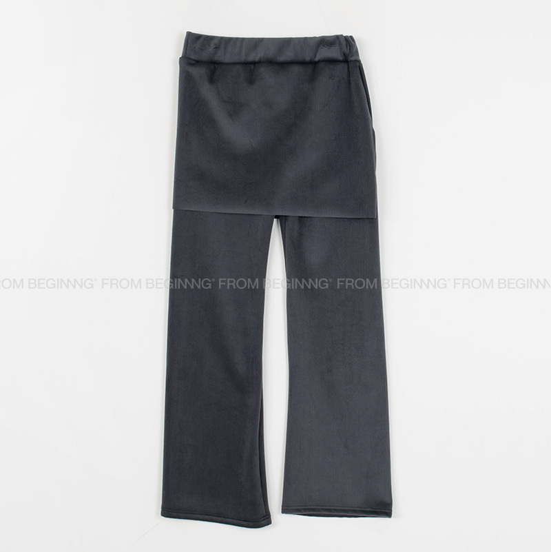 미셸 골지 스커트팬츠 (3color) (레이어드 바지 스커트팬츠 팬츠 겨울바지 레이어드치마바지 슬림핏 레이어드팬츠 꾸안꾸 와이드) 상세 이미지 14