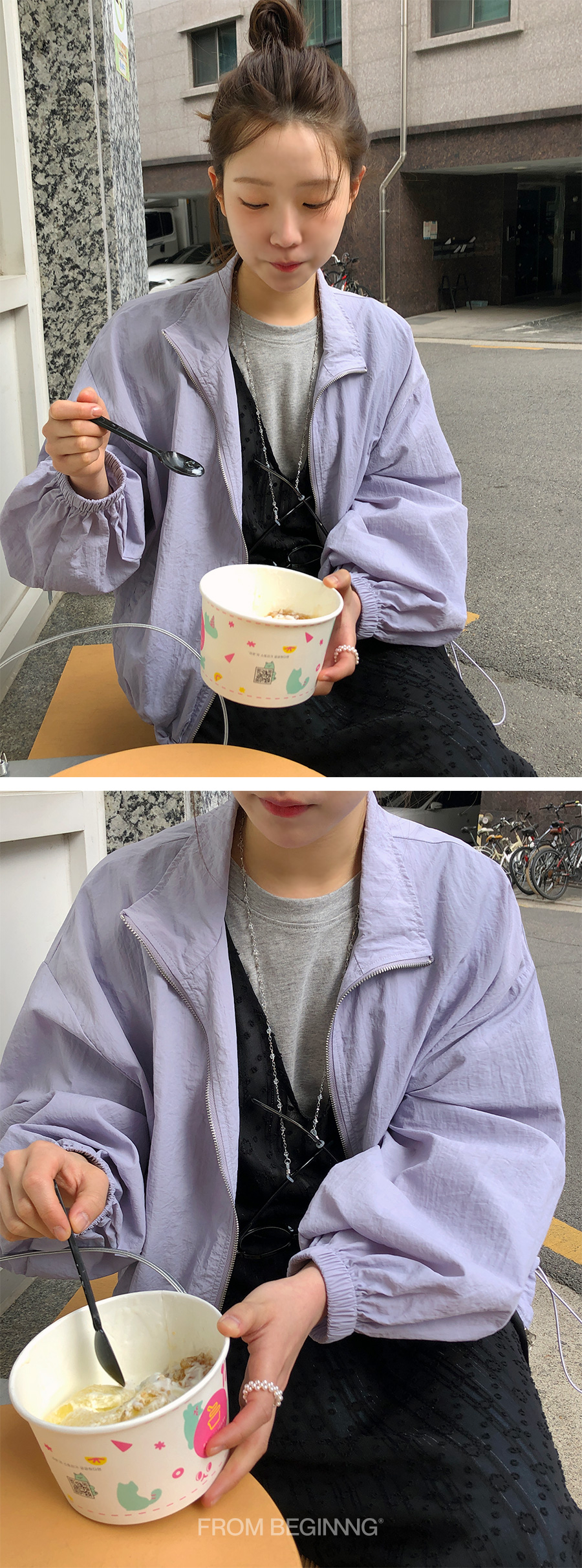 [1천장돌파][MADE]투웨이 아노락점퍼(컬러추가) (3color)(살안타템 여름 레이어드 바람막이 출근룩 아우터 점퍼 오피스룩 아노락 출근룩) 상세 이미지 32