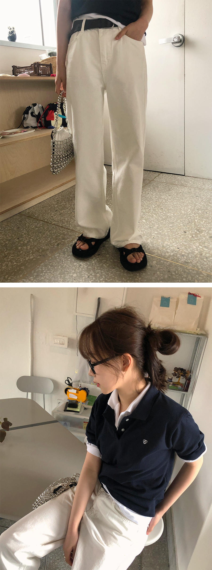 [1천장돌파][MADE]하이와이드 코튼팬츠 (2color) (바지 와이드바지 부츠컷 일자핏팬츠 세미와이드) 상세 이미지 30