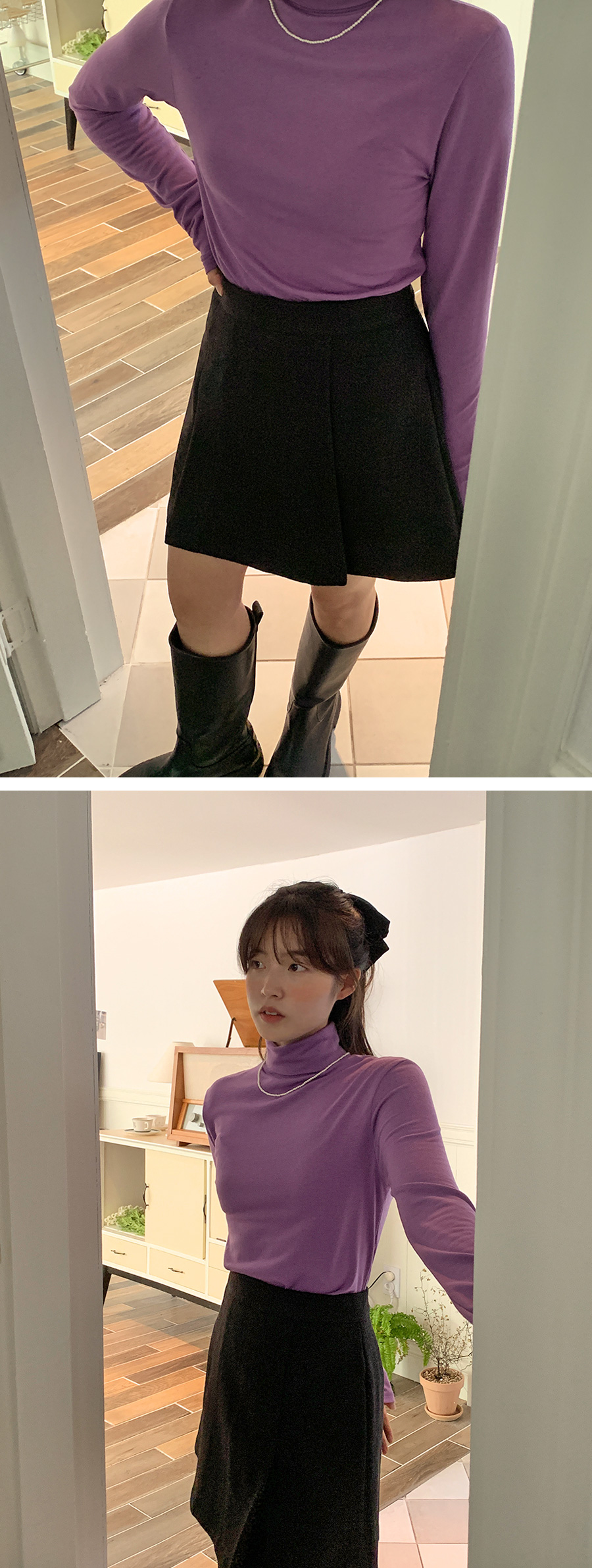 [MADE]소프트 기모폴라티(슬림VER.) (6color) 기모티셔츠 기본티 긴팔이너티 레이어드티 목티 목폴라티 이너목폴라 이너티 폴라 폴라티 겨울하객룩 레이어드 목폴라 하객룩 상세 이미지 40