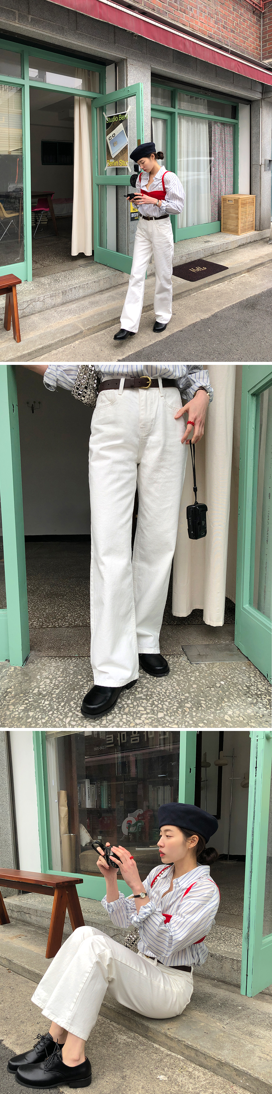[1천장돌파][MADE]하이와이드 코튼팬츠 (2color) (바지 와이드바지 부츠컷 일자핏팬츠 세미와이드) 상세 이미지 79