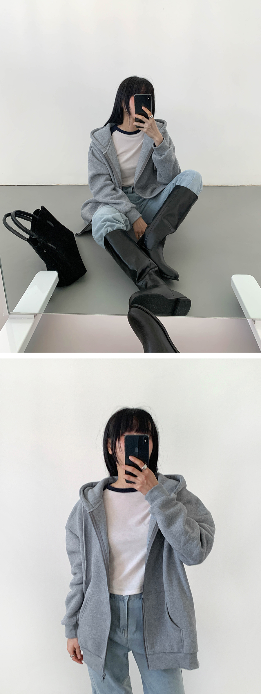 바이스 스트레이트 데님 팬츠 (청바지 바지 오피스룩 출근룩 꾸안꾸 일자바지 스트레이트데님 슬림 스트레이트체형 개강룩) 상세 이미지 13