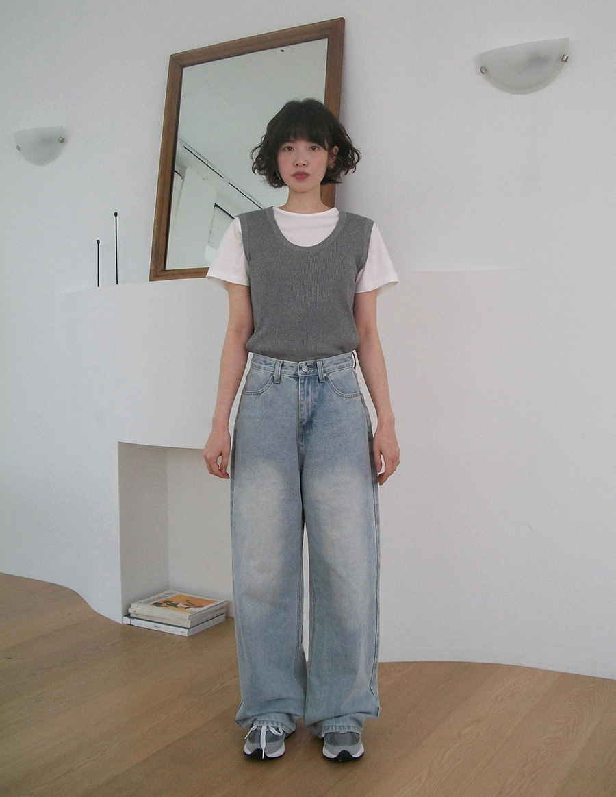 스모키 아웃포켓 와이드 데님 팬츠 (4color) (청바지 바지 와이드팬츠 출근룩 데님 봄 팬츠 오피스룩 와이드데님 빈티지) 상세 이미지 2