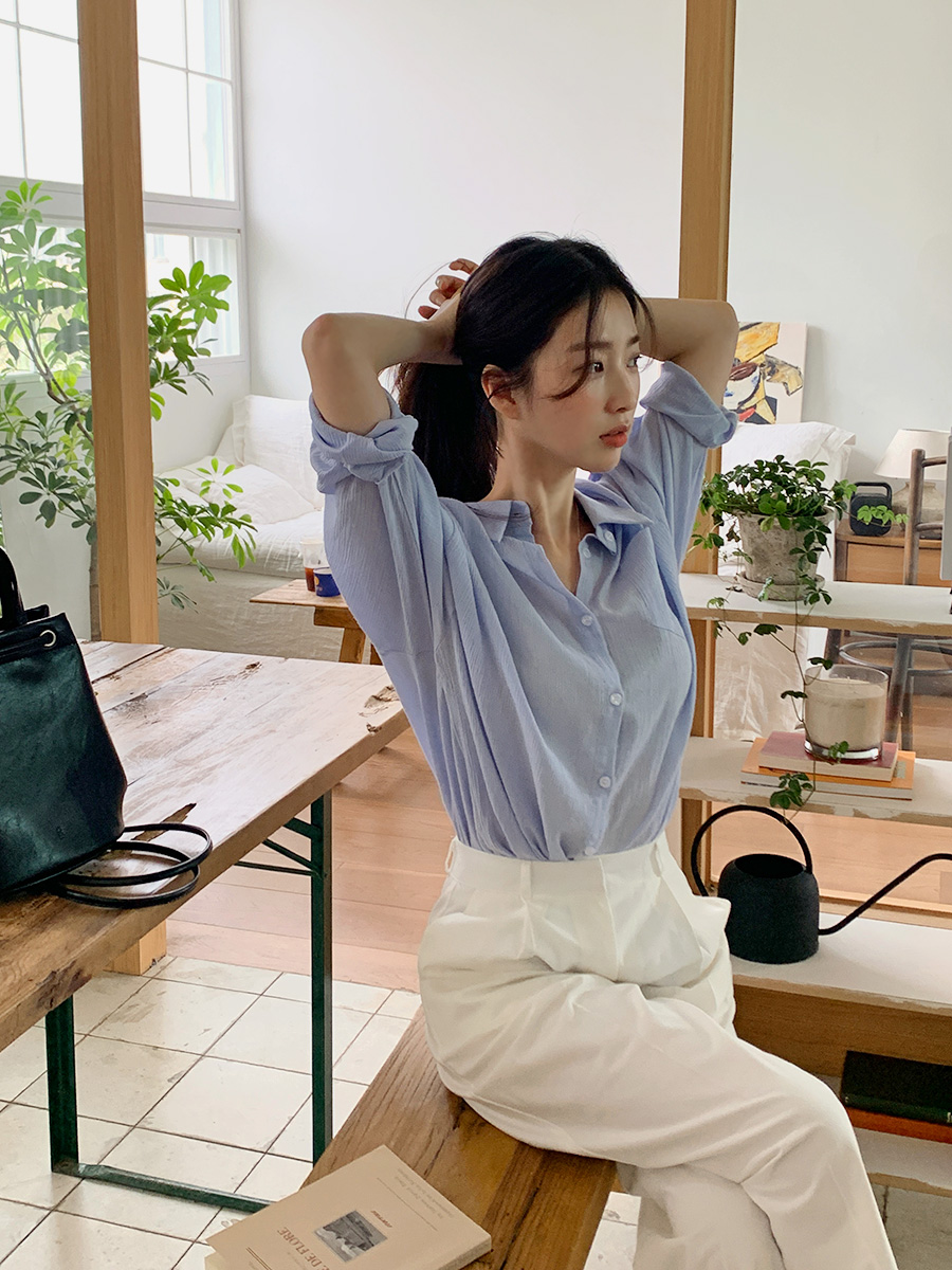 [5천장돌파]다이브 거즈코튼박시셔츠 (4color) (살안타템 여름 셔츠 오버핏셔츠 휴양지 휴양지룩 출근룩 여름셔츠 오피스룩 박시셔츠) 상세 이미지 10