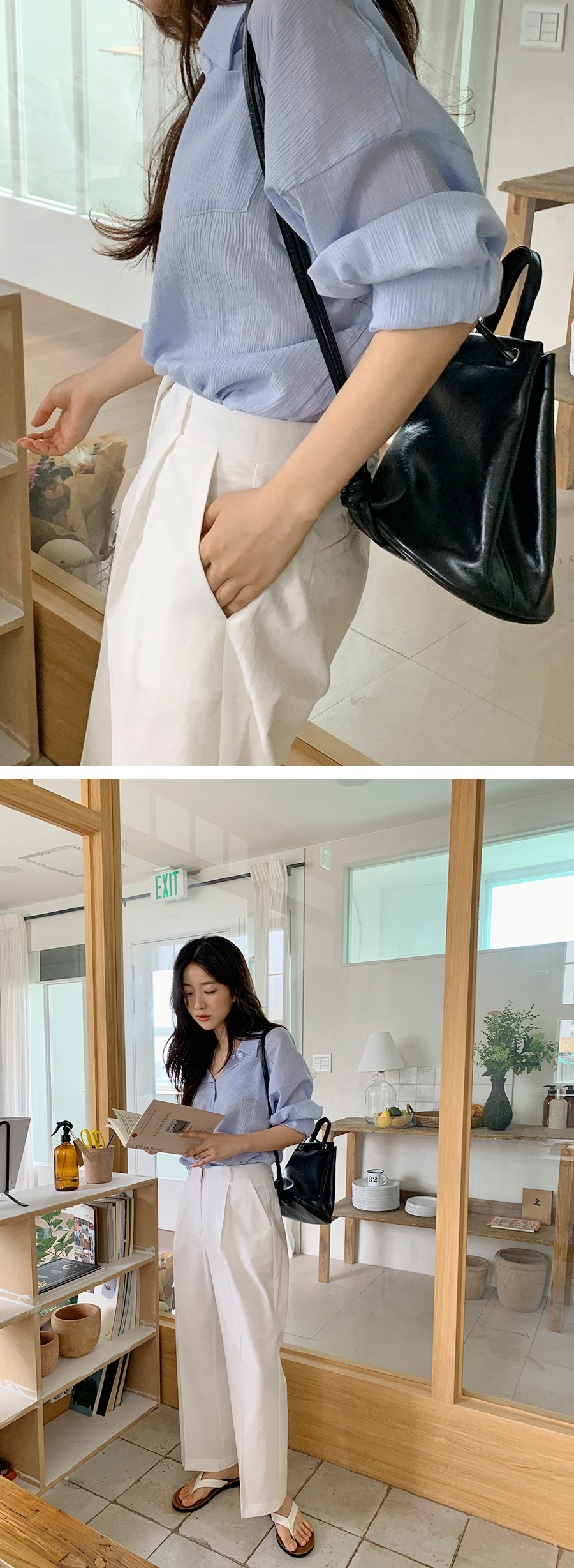 [5천장돌파]다이브 거즈코튼박시셔츠 (4color) (살안타템 여름 셔츠 오버핏셔츠 휴양지 휴양지룩 출근룩 여름셔츠 오피스룩 박시셔츠) 상세 이미지 11