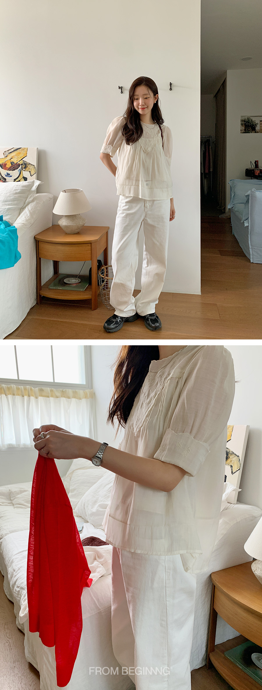 [1천장돌파][MADE]하이와이드 코튼팬츠 (2color) (바지 와이드바지 부츠컷 일자핏팬츠 세미와이드) 상세 이미지 50