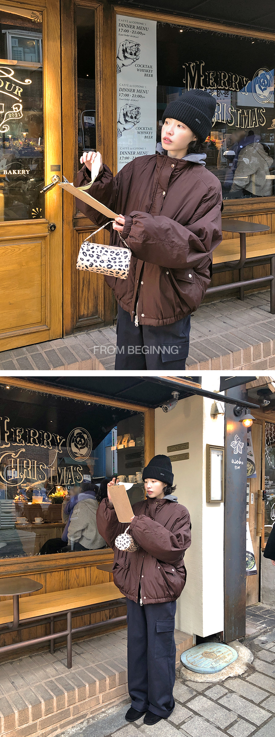 로고 골지 니트 비니 (8color) 상세 이미지 2