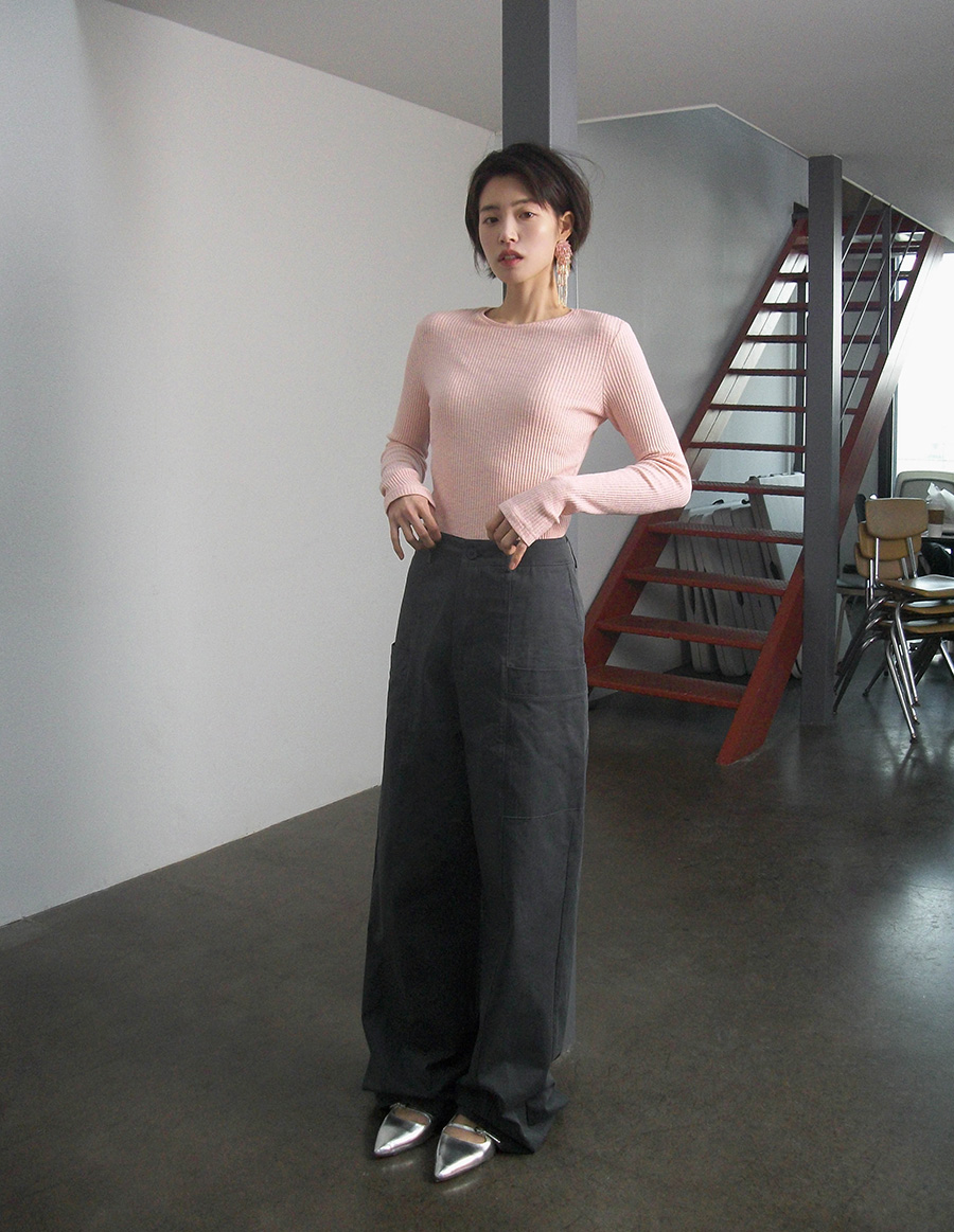 [여리핏/롱슬리브][3천장돌파][MADE]멜로우 슬림골지라운드 티 (4color) (긴팔티,기본티,티셔츠,레이어드티,긴팔티셔츠,니트,봄니트,하객룩) 상세 이미지 8