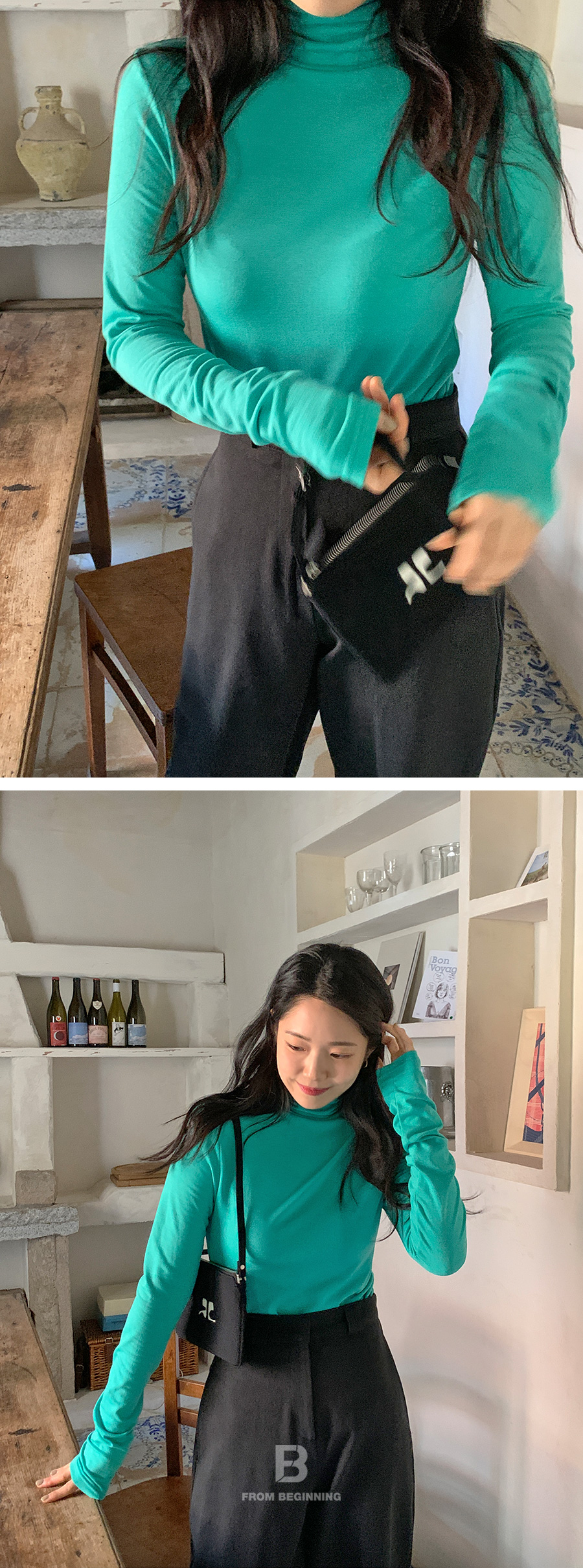 [MADE]소프트 기모폴라티(슬림VER.) (6color) 기모티셔츠 기본티 긴팔이너티 레이어드티 목티 목폴라티 이너목폴라 이너티 폴라 폴라티 겨울하객룩 레이어드 목폴라 하객룩 상세 이미지 30